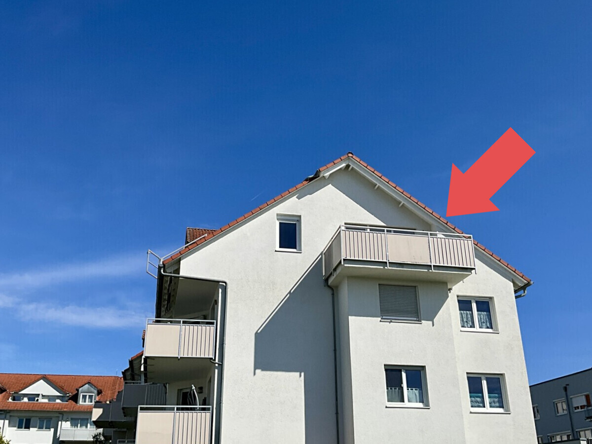 Blick zum Balkon