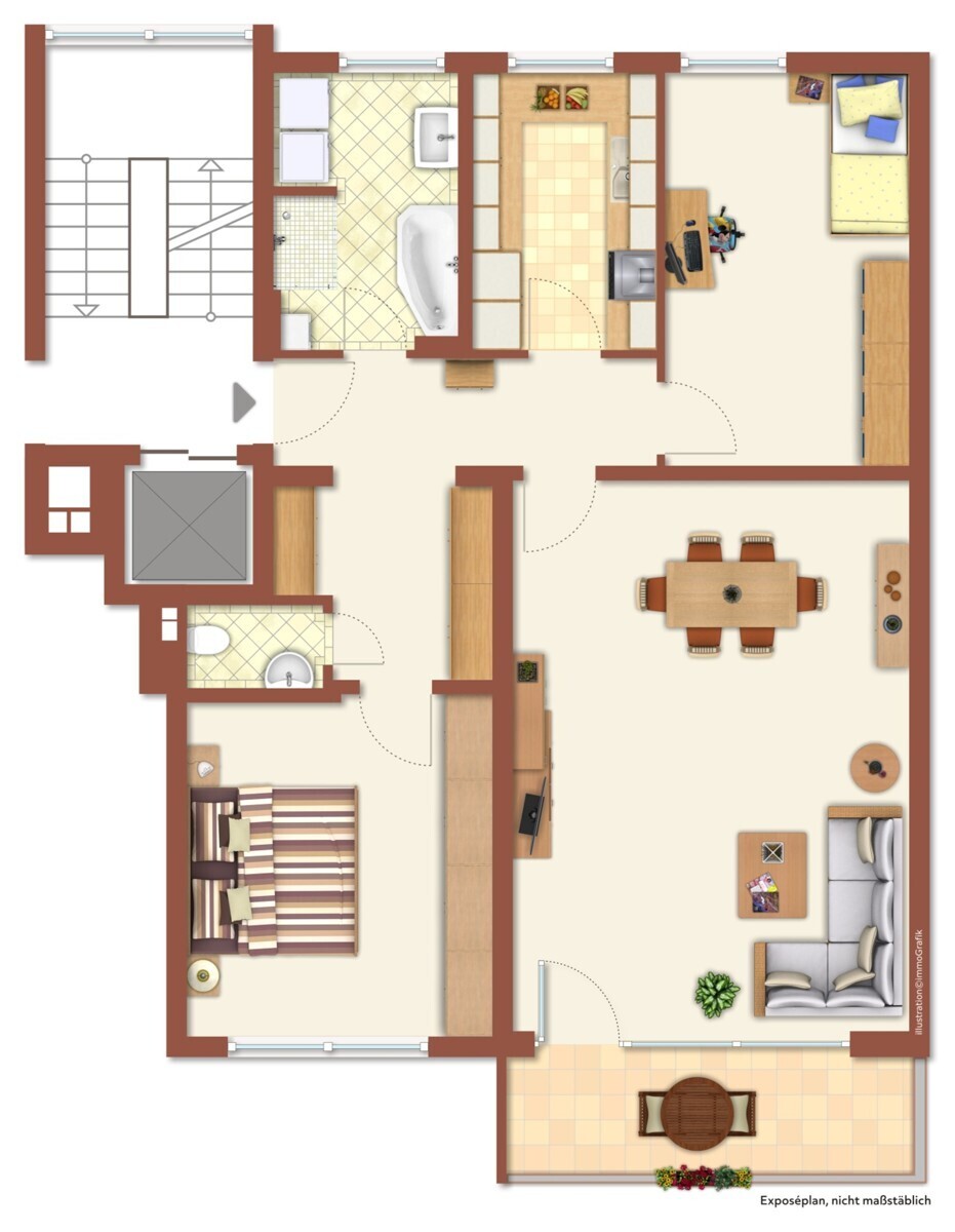 Grundriss der Wohnung