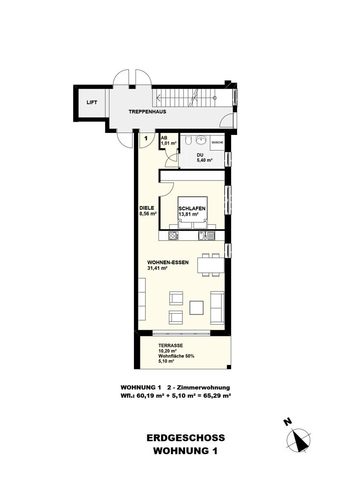 Grundriss Wohnung 1