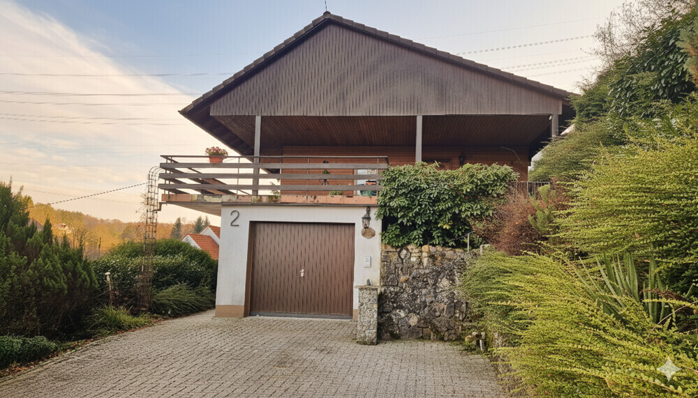 Haus, Garage, Vorplatz