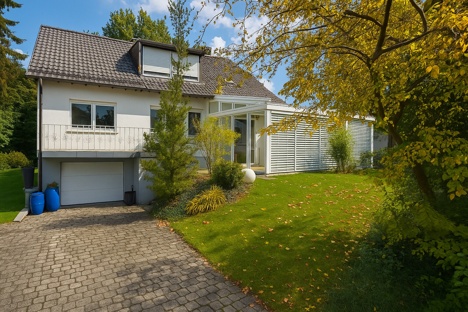 Außenansicht Süden mit Garage