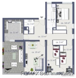 Grundriss Wohnung 6 DG-1