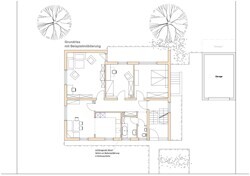 Grundriss mit Mustermöblierung