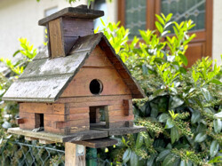 Vogelhaus vor dem Haus