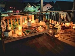 Penthousewohnung Terrasse Abendstimmung