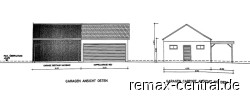 Garagenansicht Osten und Carport Ansicht Norden