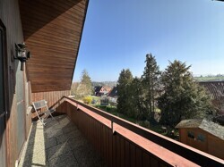 Blick vom Balkon im Obergeschoss