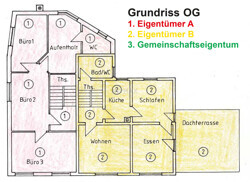 Grundriss OG mit Aufteilung 