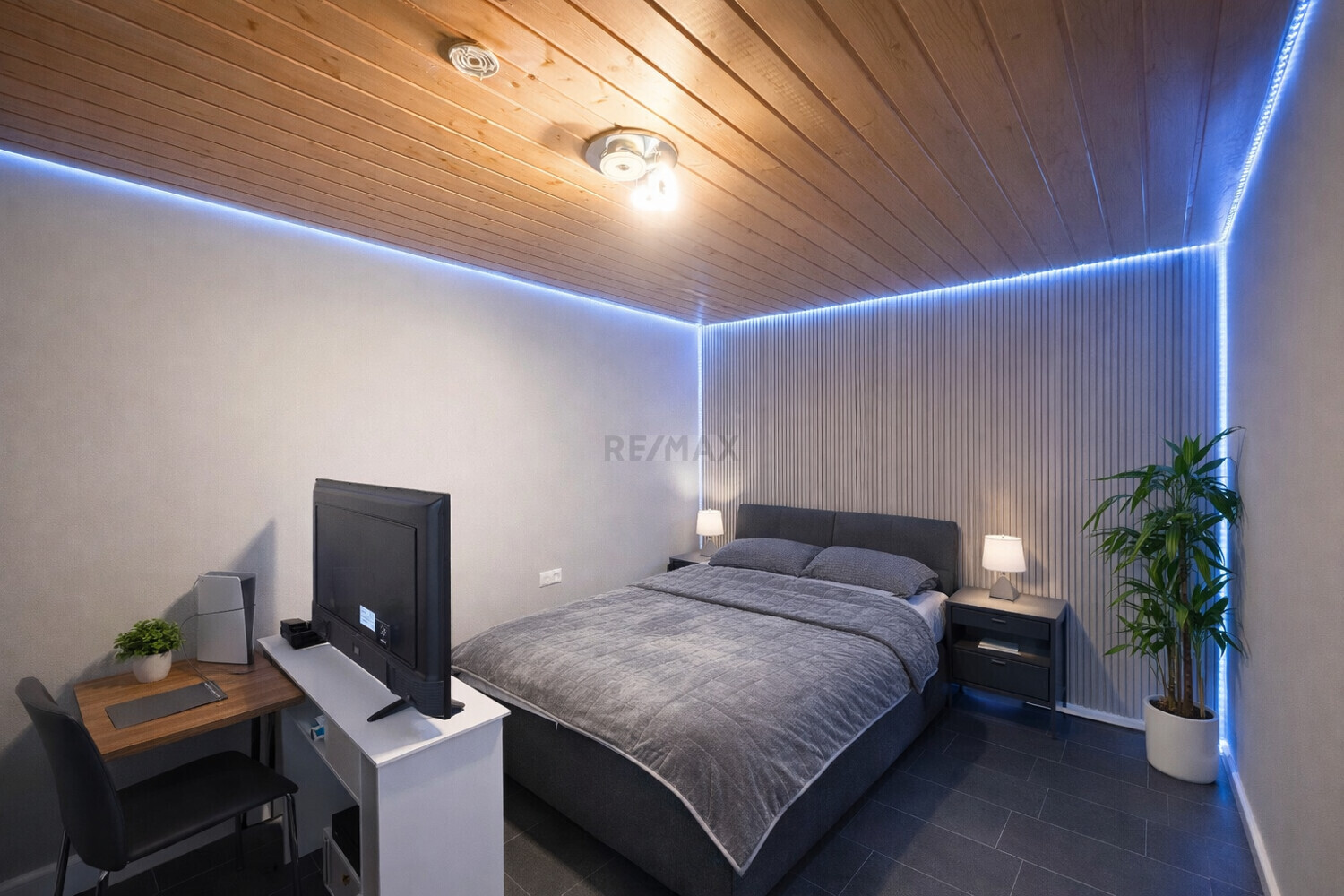 Aufgeräumtes Schlafzimmer durch KI erstellt