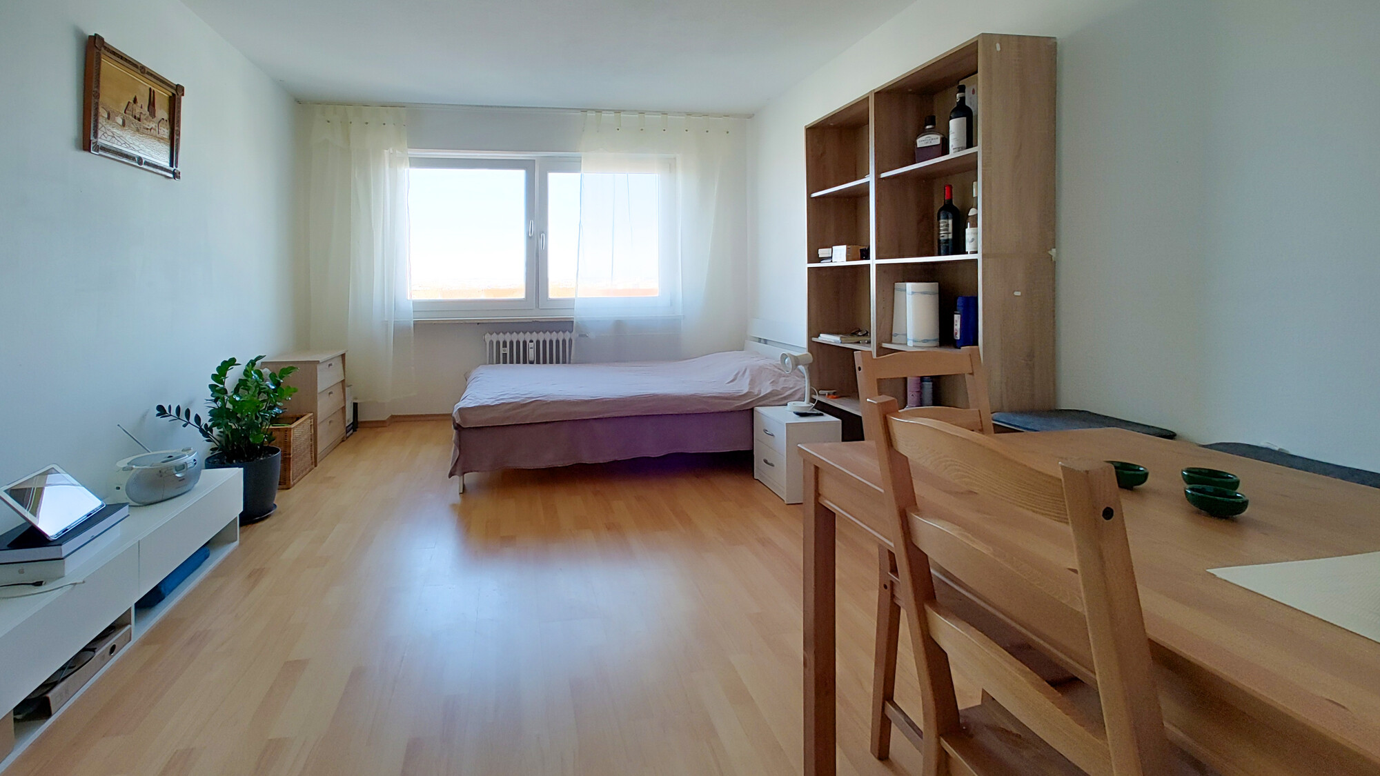 Das 1-Zimmer-Apartment ist sehr gut geschnitten