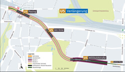 Lageplan_neue U-Bahn Linie_U5_Strecke_nach_Pasing