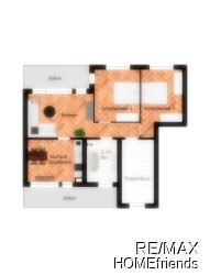 Grundriss Variante 3-Zimmer Dachgeschoss