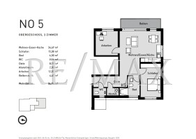 Grundriss neu 1. OG,  3 Zimmer B2 Whg 5