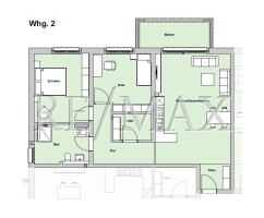 Whg 2 Grundriss 3 Zimmer