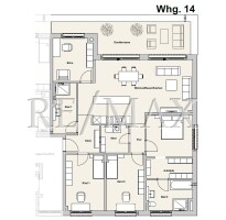 Whg 14 Grundriss  Penthouse5 Zimmer