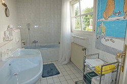 Tageslichtbad mit Wanne und Dusche