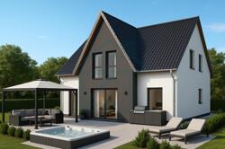 Modernes Haus mit Patio und Whirlpool