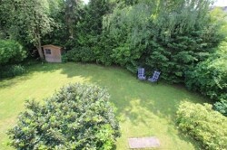Blick vom Balkon ins Grüne