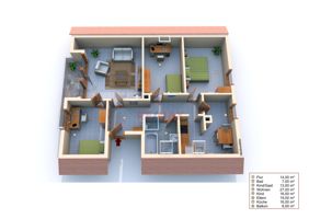 3D-Grundriss Wohnung OG