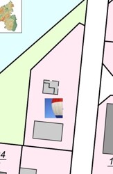 Lageplan  Schnitt des Grundstücks in Monsheim