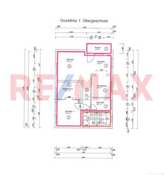Bemaßter Grundriss OG