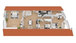 3D Grundriss Dach
