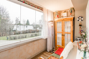 Verglaster Balkon