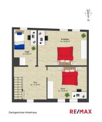 Dachgeschoss mittleres Haus