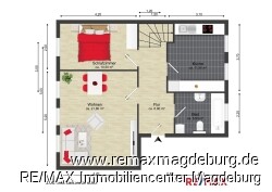 Grundriss 2.OG links Maisonette unten