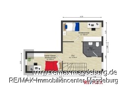 Grundriss 2.OG rechts Maisonette oben