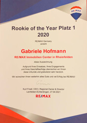 Rookie of the year 2020 1.Platz