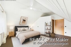 Schlafzimmer - virtuelle Einrichtung (KI-generiert)