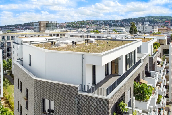 Penthouse Blick auf das Bosch-Areal