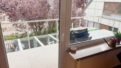 Blick zum Balkon