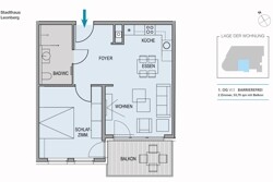 Grundriss Leonberg 1. OG W03 Unverbindliche Visualisierung