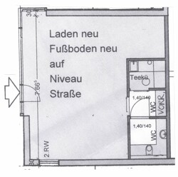 Ladenfläche mit ca 5 Meter SchaufensterflächeGrundriss 3