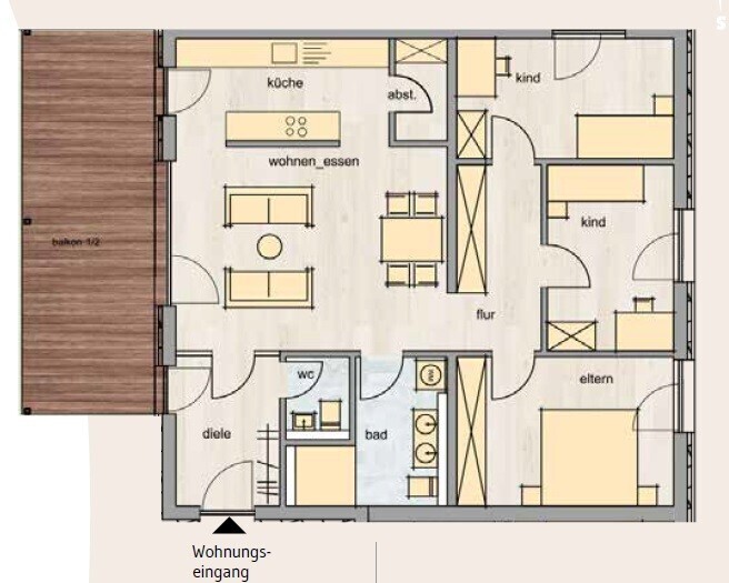 Grundriss Wohnung 2.8