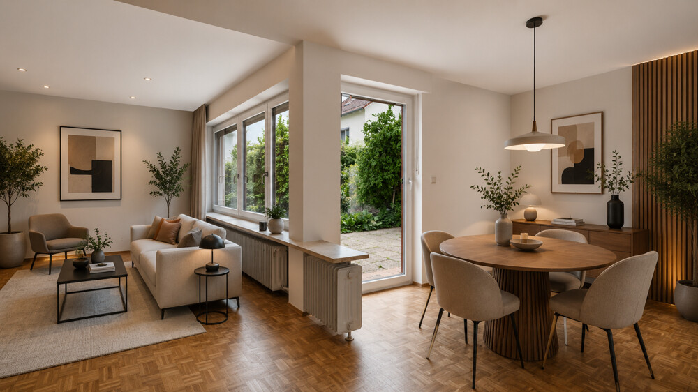 Visualisierung Wohn- und Esszimmer