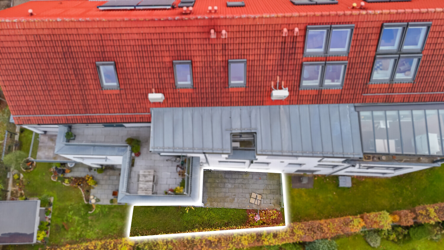 Terrasse Drohne