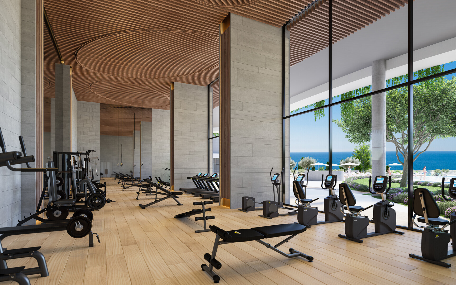 Limassol Blu Marine Facilities Elevated Podium Gym