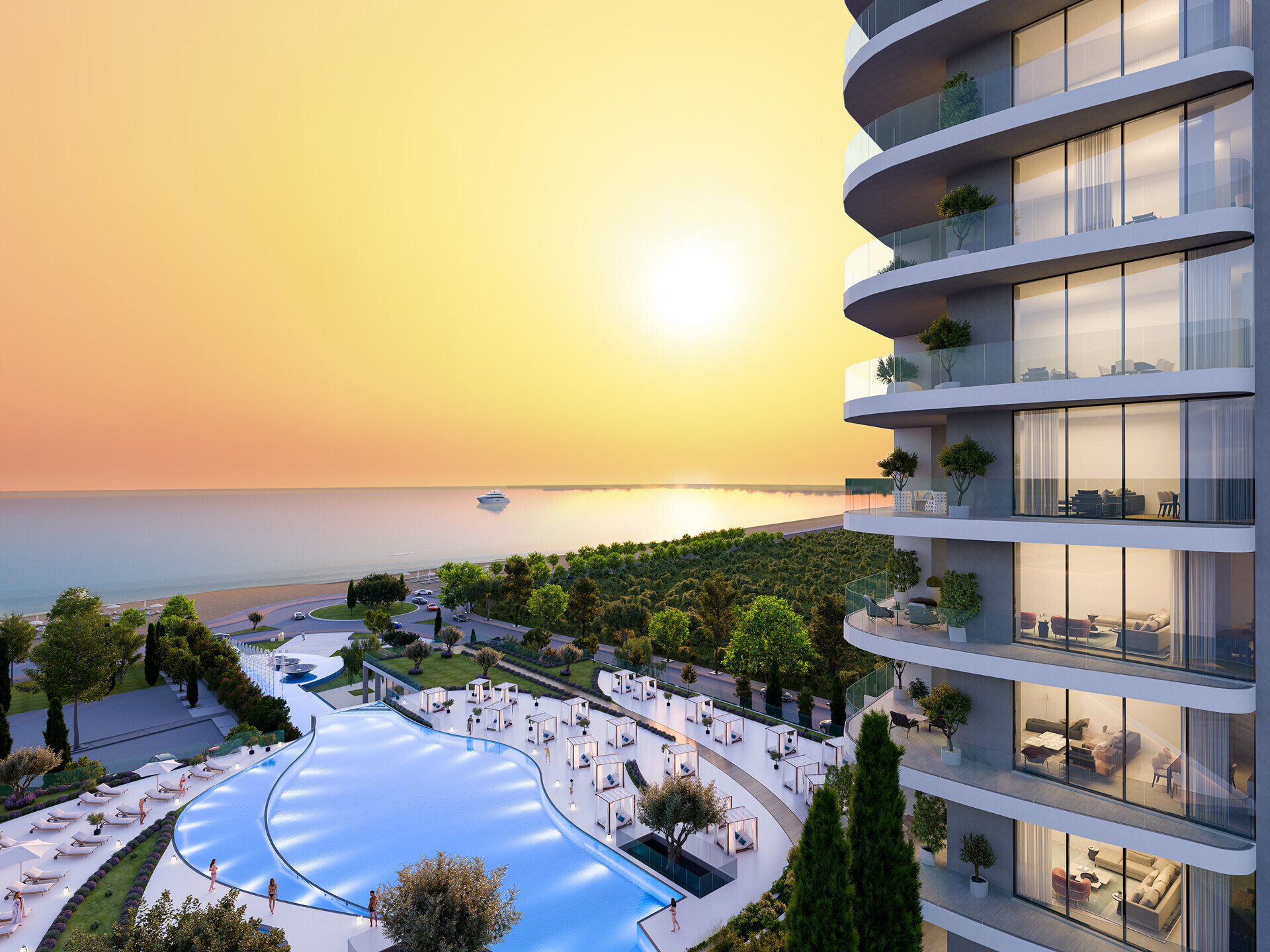 Limassol Blu Marine Elevated Podium - West View
