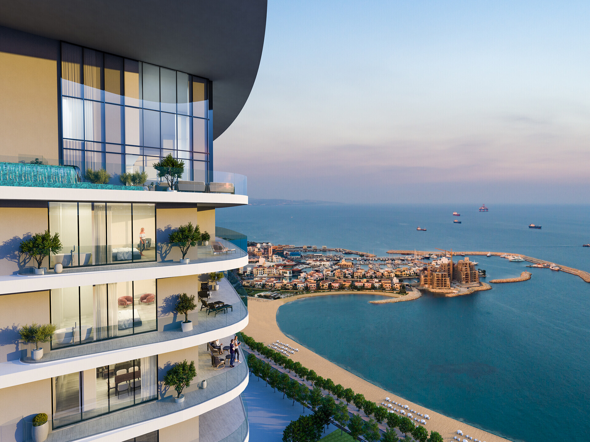 Limassol Blu Marine Penthouse View to Limassol Marina