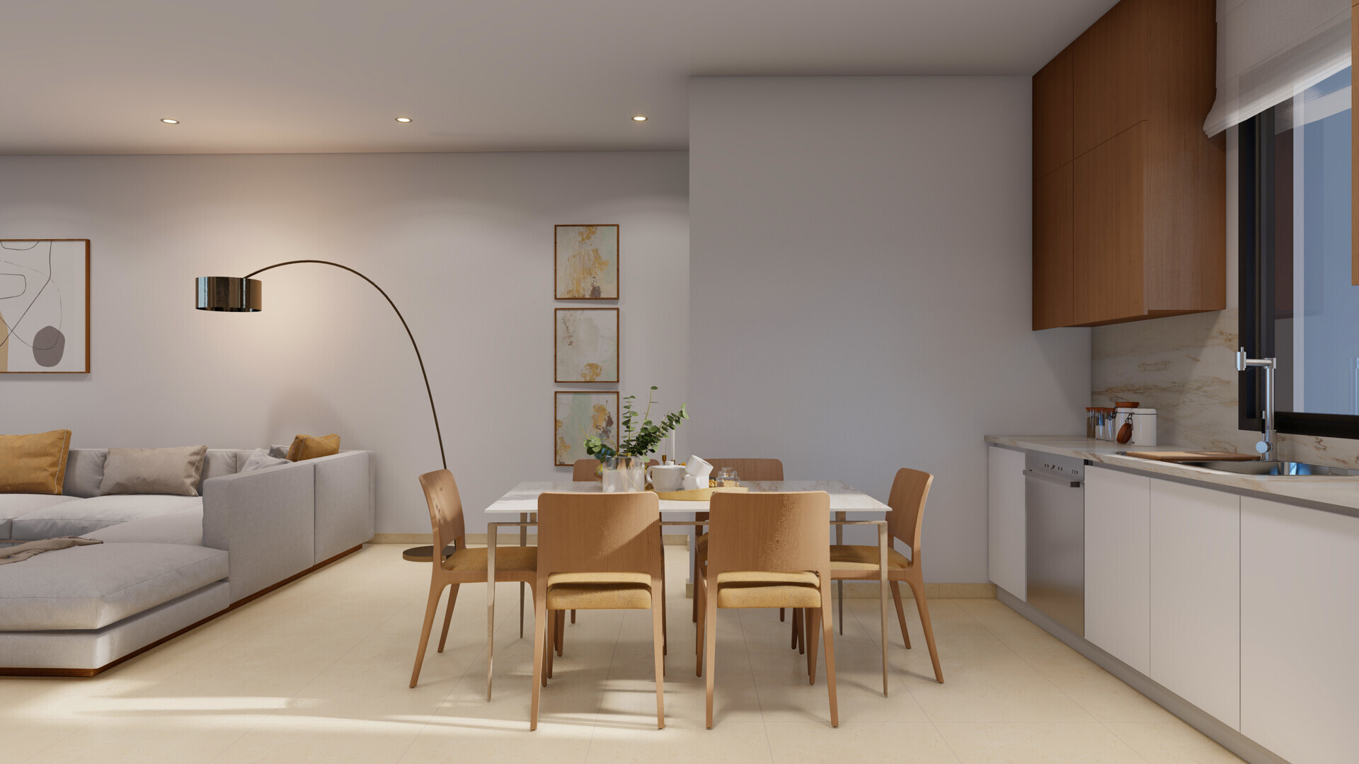 Essbereich mit Küche