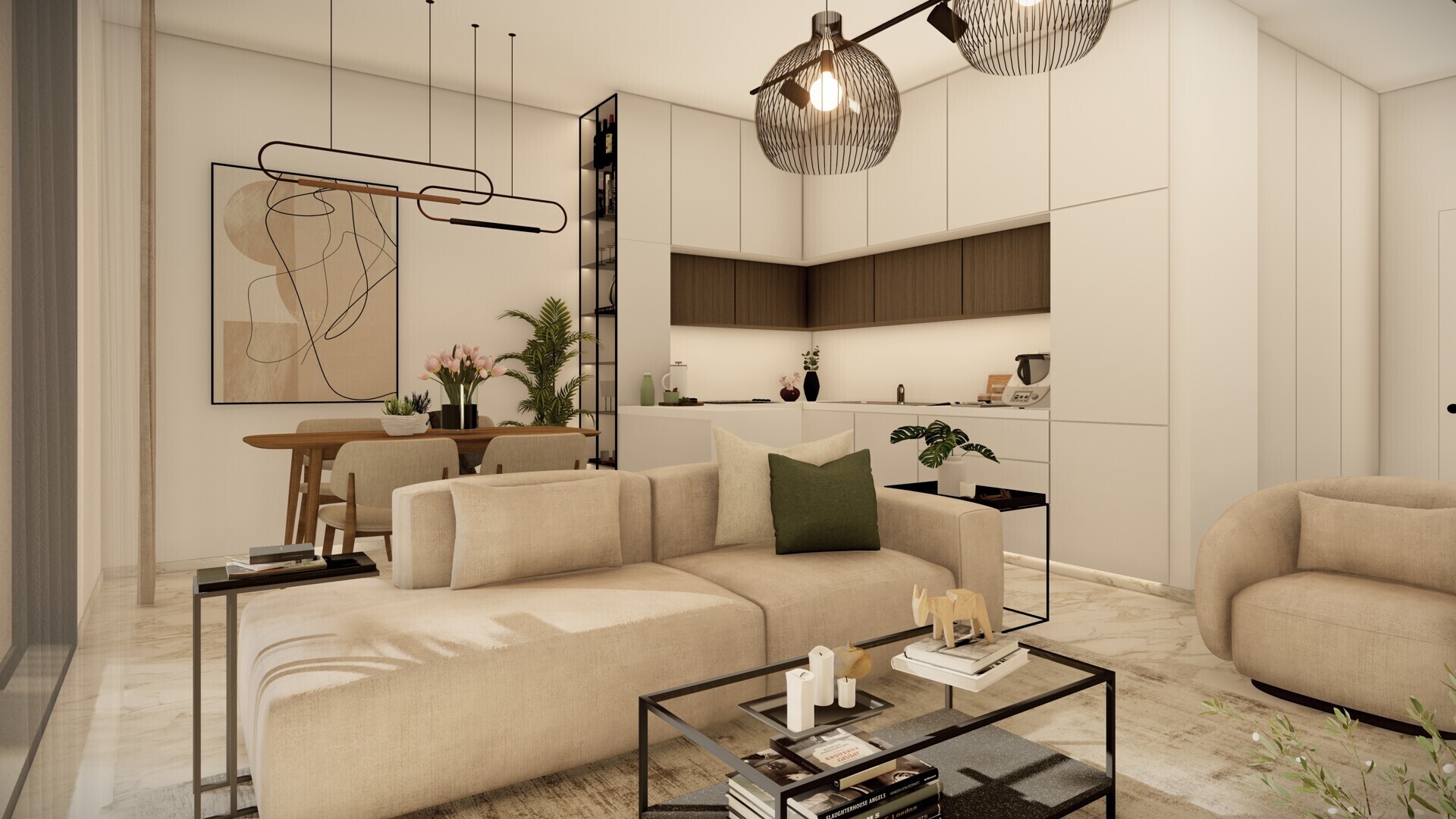 Küche Wohnzimmer Essbereich