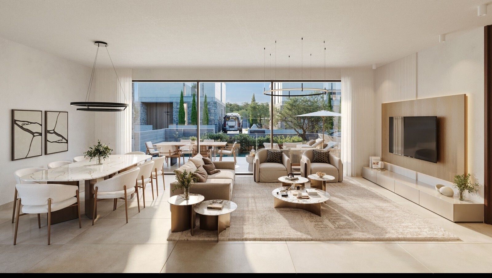 Wohnzimmer mit Essbereich