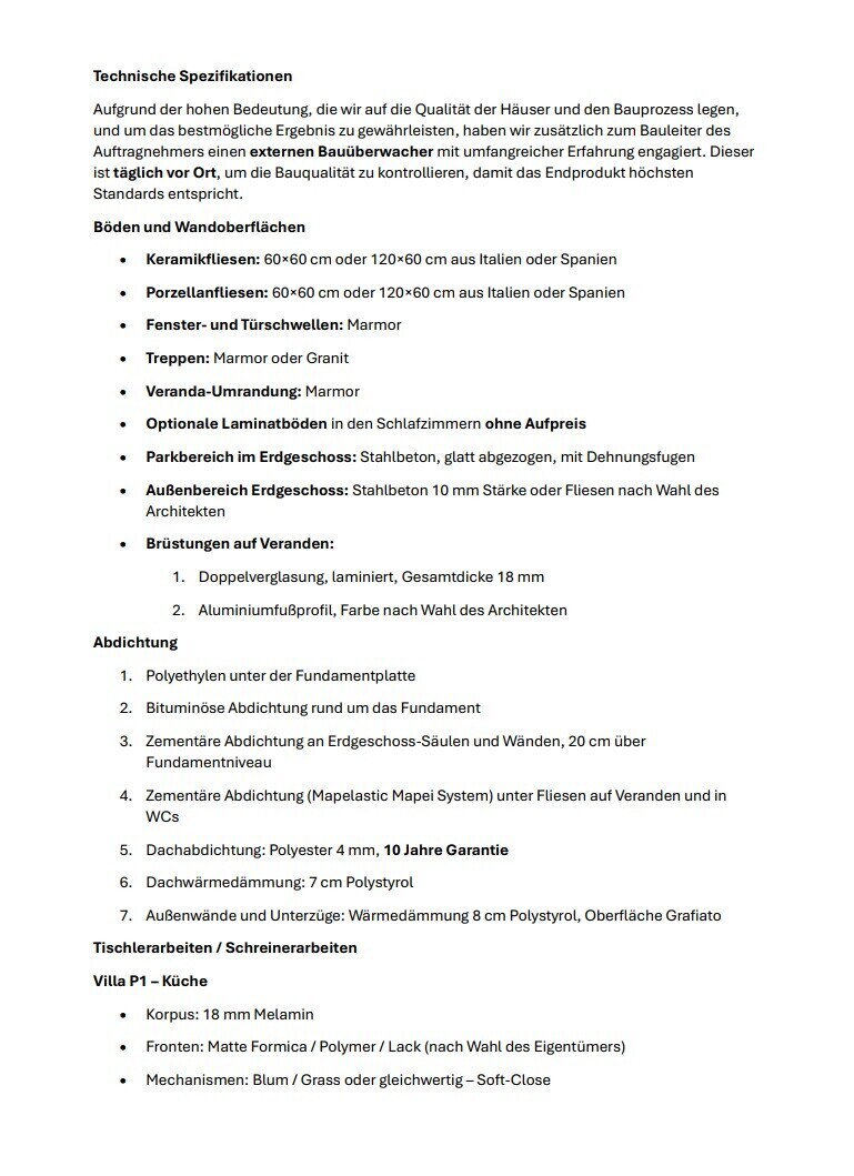 Technische Spizifikation 1