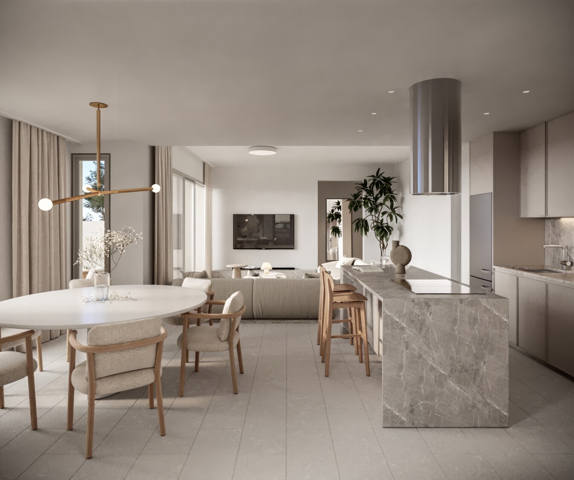 Küche Wohnzimmer Essbereich