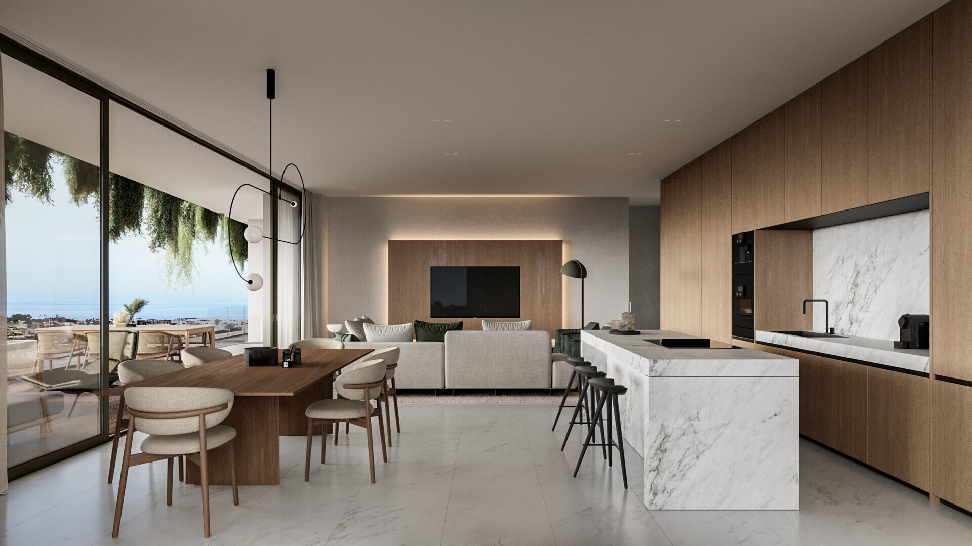 Küche Essbereich Wohnzimmer