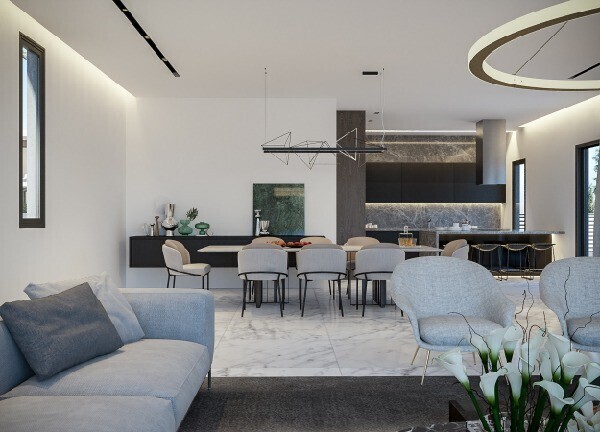 Küche Wohnzimmer Essbereich