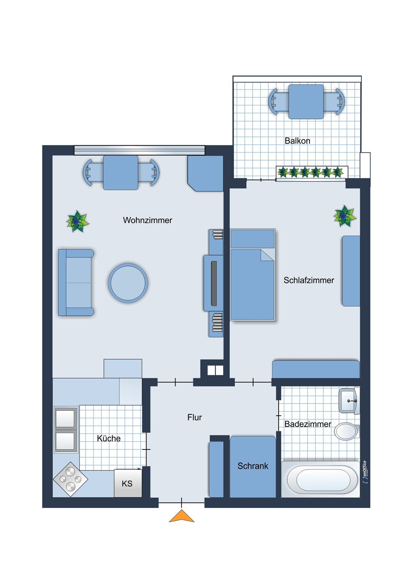Grundriss der Wohnung